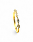 Anillo Cintillo Diamante Lab Bisel ruleteado ojitos
