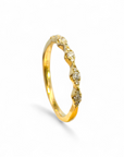 Anillo Cintillo Diamante Lab Bisel ruleteado ojitos