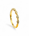 Anillo Cintillo Diamante Lab Bisel ruleteado ojitos