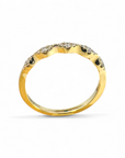Anillo Cintillo Diamante Lab Bisel ruleteado ojitos
