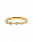 Anillo Cintillo Diamante Lab Bisel ruleteado ojitos