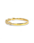 Anillo Cintillo Diamante Lab Bisel ruleteado ojitos