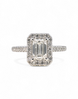 Anillo Solitario Diamante Lab Halo 1,06 Ct