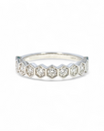 Anillo Cintillo Diamante Lab Bisel Hexagonal