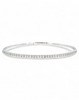 Pulsera esclava oval con Diamantes Lab Oro Blanco 14K