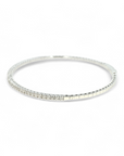 Pulsera esclava oval con Diamantes Lab Oro Blanco 14K