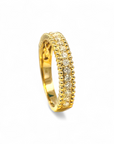 Anillo Cintillo Diamante Lab grifa con borde ruleteado