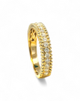 Anillo Cintillo Diamante Lab grifa con borde ruleteado