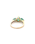 A pedido - Anillo Tricillo Esmeraldas Pera en Grifa 7 x 5 mm
