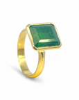 Anillo solitario esmeralda bisel