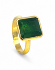 Anillo solitario esmeralda bisel