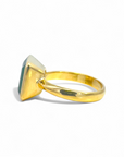 Anillo solitario esmeralda bisel