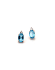 Aros Topacio Azul y Diamantes 0,06 Ct