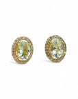 Aros Aguamarina oval Halo brillantes