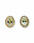 Aros Aguamarina oval Halo brillantes