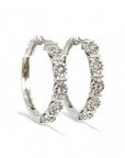 Aros Argolla 2,5 cm con Diamantes en bisel y barras de plata 925