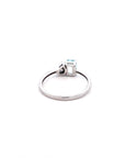 Anillo Topacio Celeste y Diamantes en Gota
