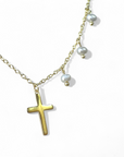 Collar Cruz y Perlas Plata 925