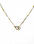 Collar punto de luz circón bisel plata bañada en oro