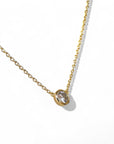 Collar punto de luz circón bisel plata bañada en oro