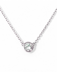 Collar cadena de plata 925 punto de luz circón bisel