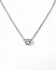 Collar Punto de Luz Circón Natural bisel Plata