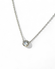 Collar Punto de Luz Circón Natural bisel Plata