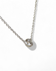 Collar Punto de Luz Circón Natural bisel Plata
