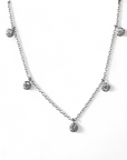 Collar cinco circones en bisel de plata 925