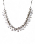 Collar cadena de plata 925 con bolitas y circones en bisel