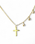 Collar Cruz y Perlas Plata 925