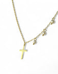 Cruz y Cadena con Perlas Plata 925