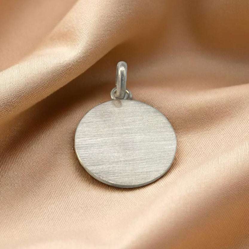 Medalla Redonda Lisa Personalizable Plata
