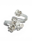 Anillo abierto Flor mini 3 y 1 Plata - Xime Carbacho