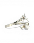 Anillo abierto Flor mini 2 y 2 Plata - Xime Carbacho