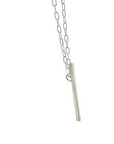 Collar cadena y colgante barrita Plata - Xime Carbacho