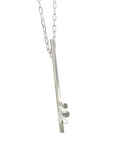 Collar cadena y colgante barrita Flor mini duo Plata - Xime Carbacho