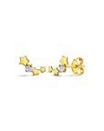Aros Stud Constelación Circón Oro 14K