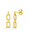 Aros Stud Eslabones Oro 14K