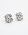 Aros stud cluster square diamantes 0,33 ct plata