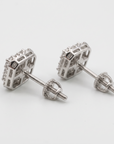 Aros stud Sophia Schneider Joyas de plata 925 con diamantes corte brillante en forma cuadrada de 10 mm