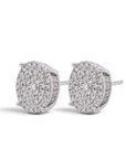 Aros stud Sophia Schneider Joyas de plata 925 con cluster de diamantes corte brillante de 0,25 ct y 9 mm de diámetro.
