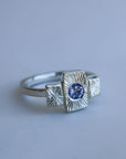 Anillo Grabado Buril y Tanzanita - Sarrazina Joyas