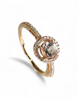 Anillo Halo Morganita Pink Gold 10K