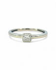 Anillo solitario diamante princess