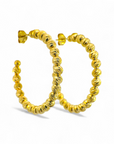 Aros argollas facetadas de plata 925 bañados en oro