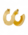Aros argollas planas plata 925 bañadas en oro