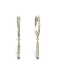 Aros argollas y hoja colgante con diamantes 0,17 ct oro blanco 10K