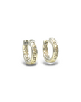 Aros argollas diamantes en riel 0,05 ct oro blanco 10K