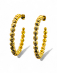 Aros argollas facetadas de plata 925 bañados en oro